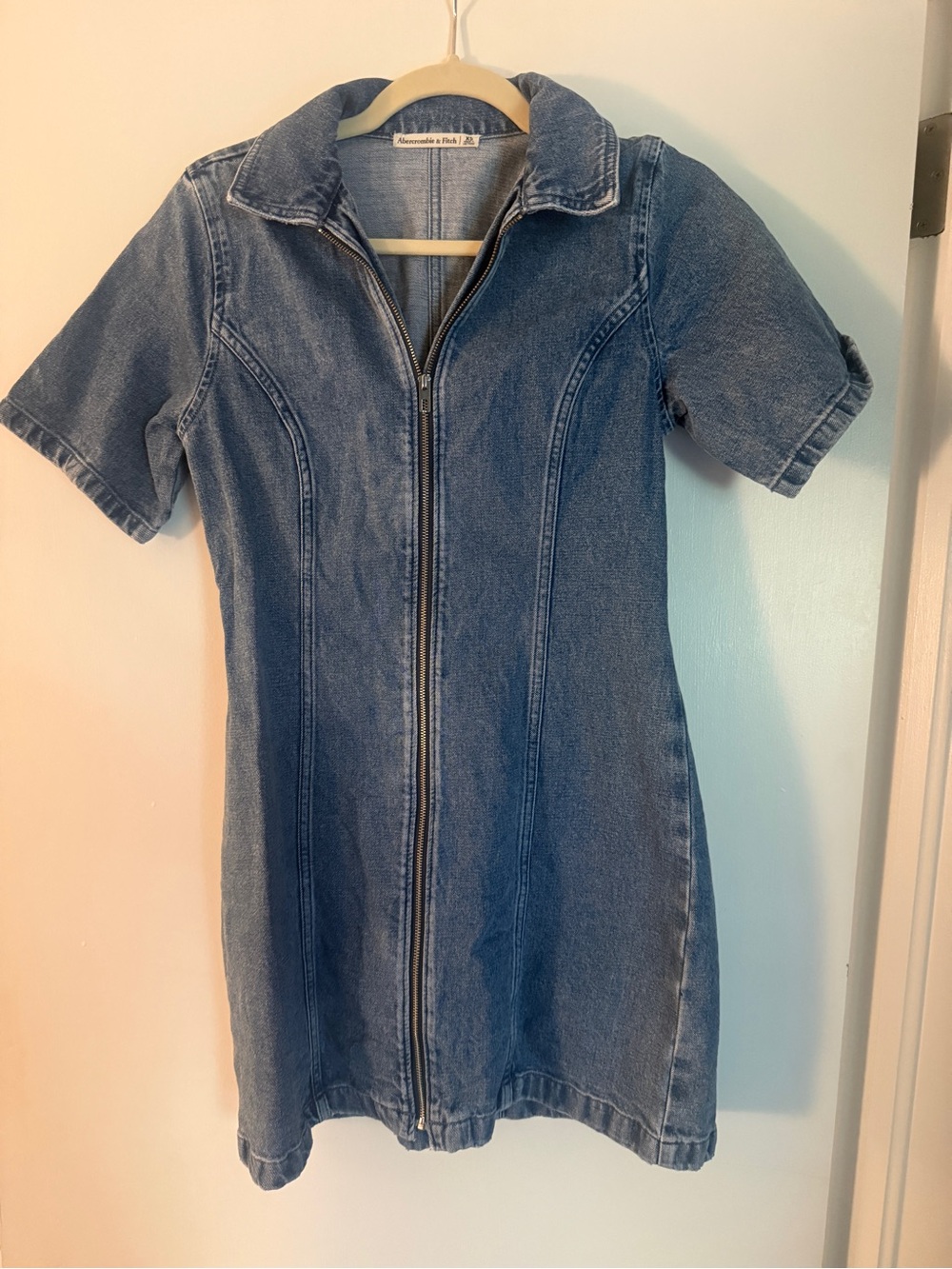 Abercrombie & Fitch Blue Denim Zip Dress